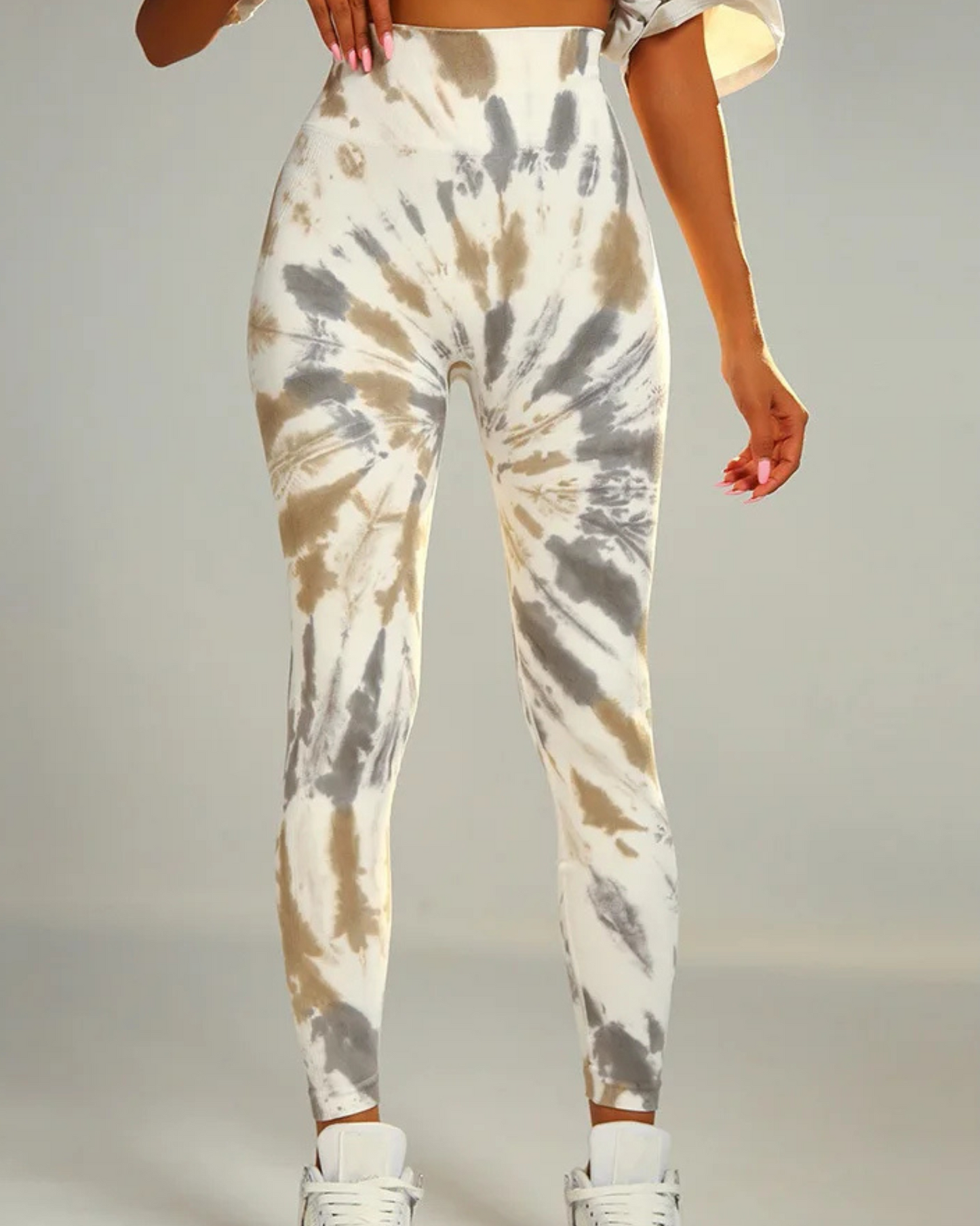 Dopasowane legginsy Tie Dye z wysokim stanem