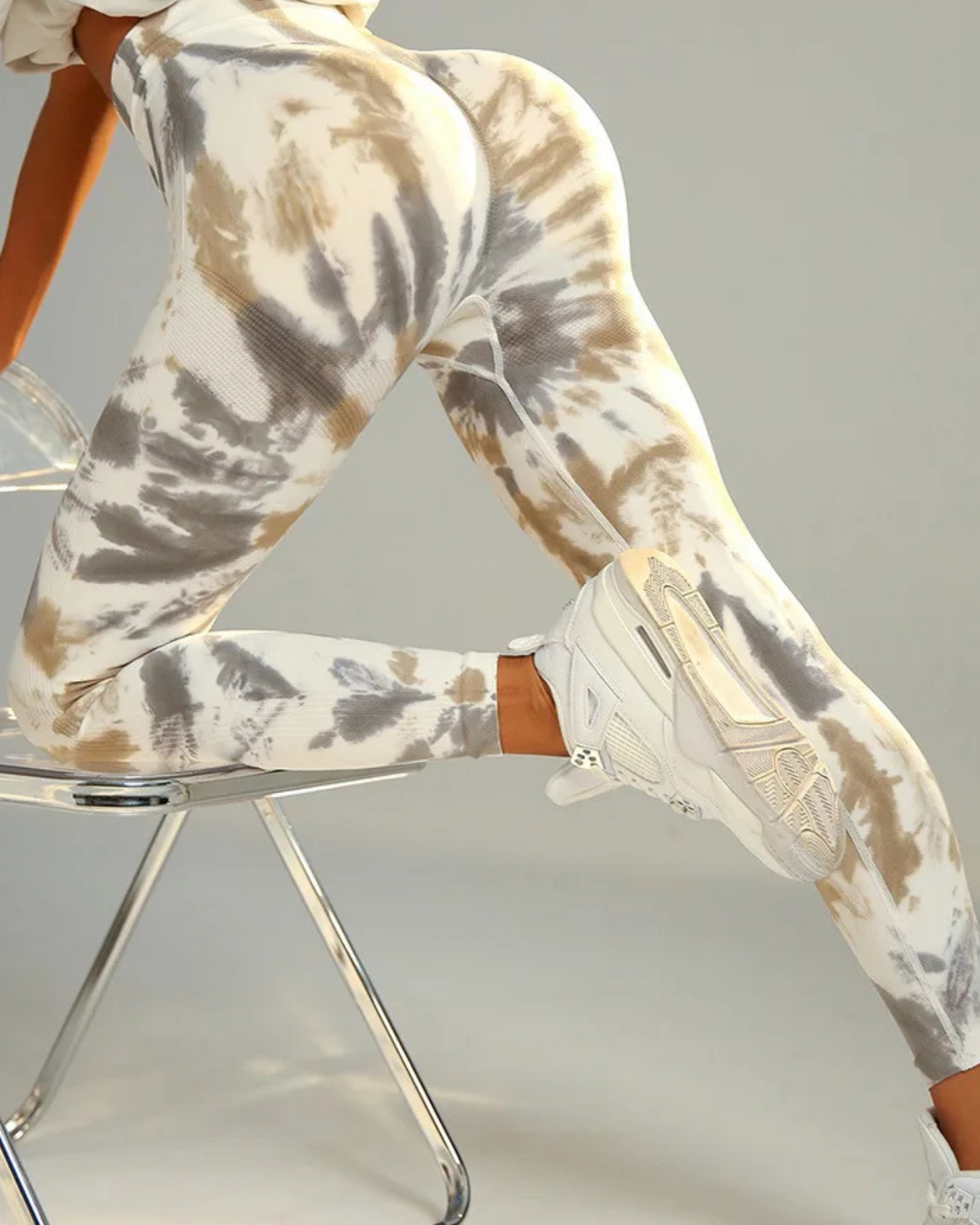 Dopasowane legginsy Tie Dye z wysokim stanem