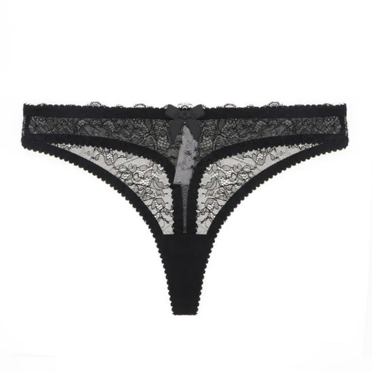 Stringi koronkowe z ozdobną kokardką