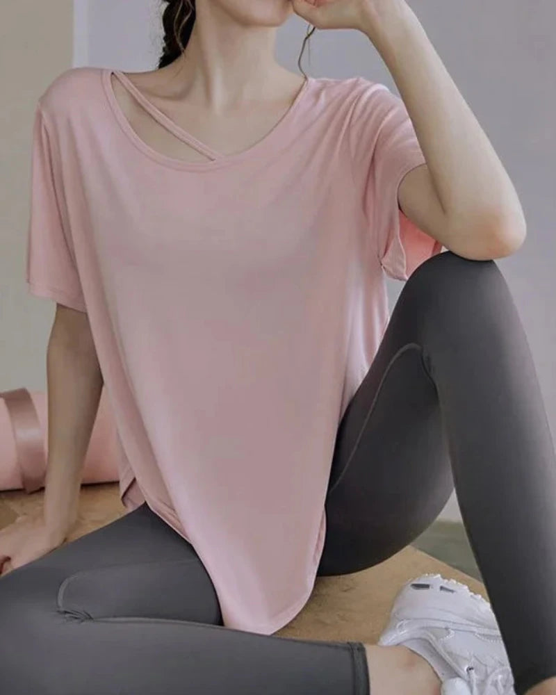 Luźny T-shirt sportowy