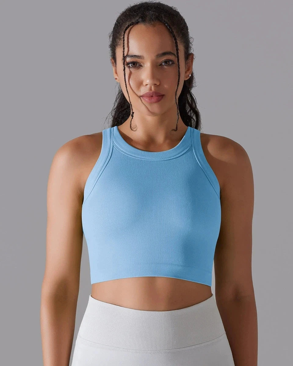 Prążkowany tank top sportowy