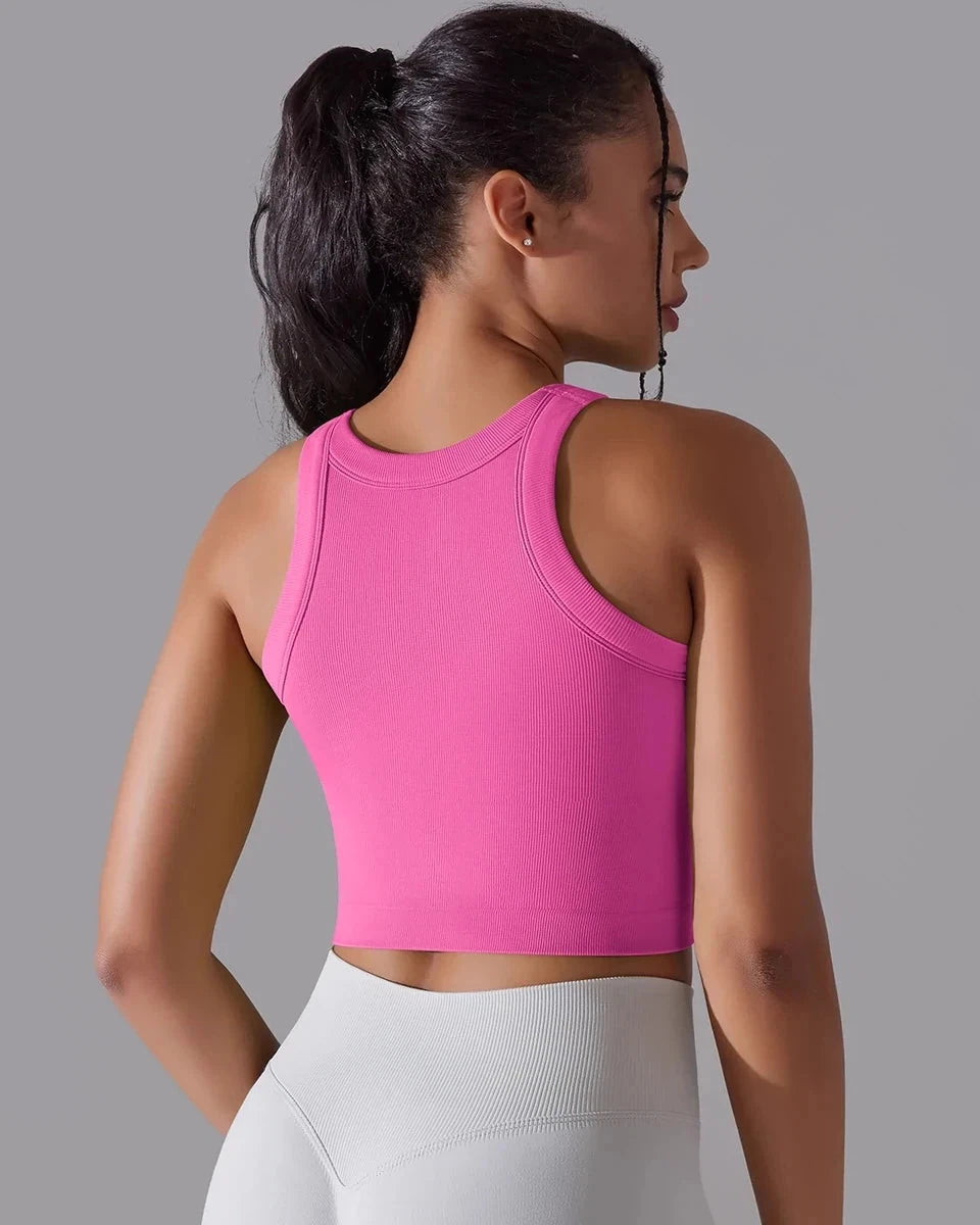 Prążkowany tank top sportowy