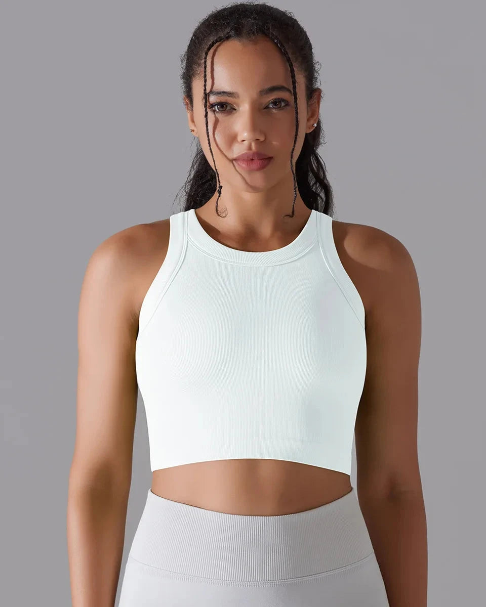 Prążkowany tank top sportowy