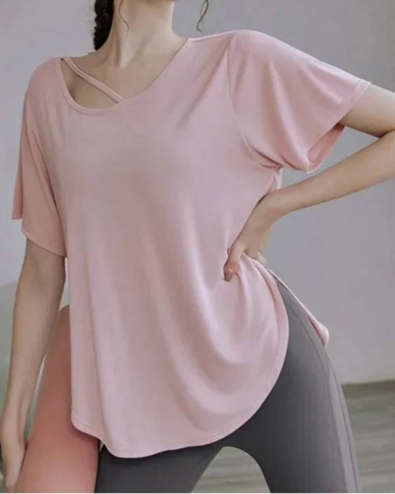 Luźny T-shirt sportowy