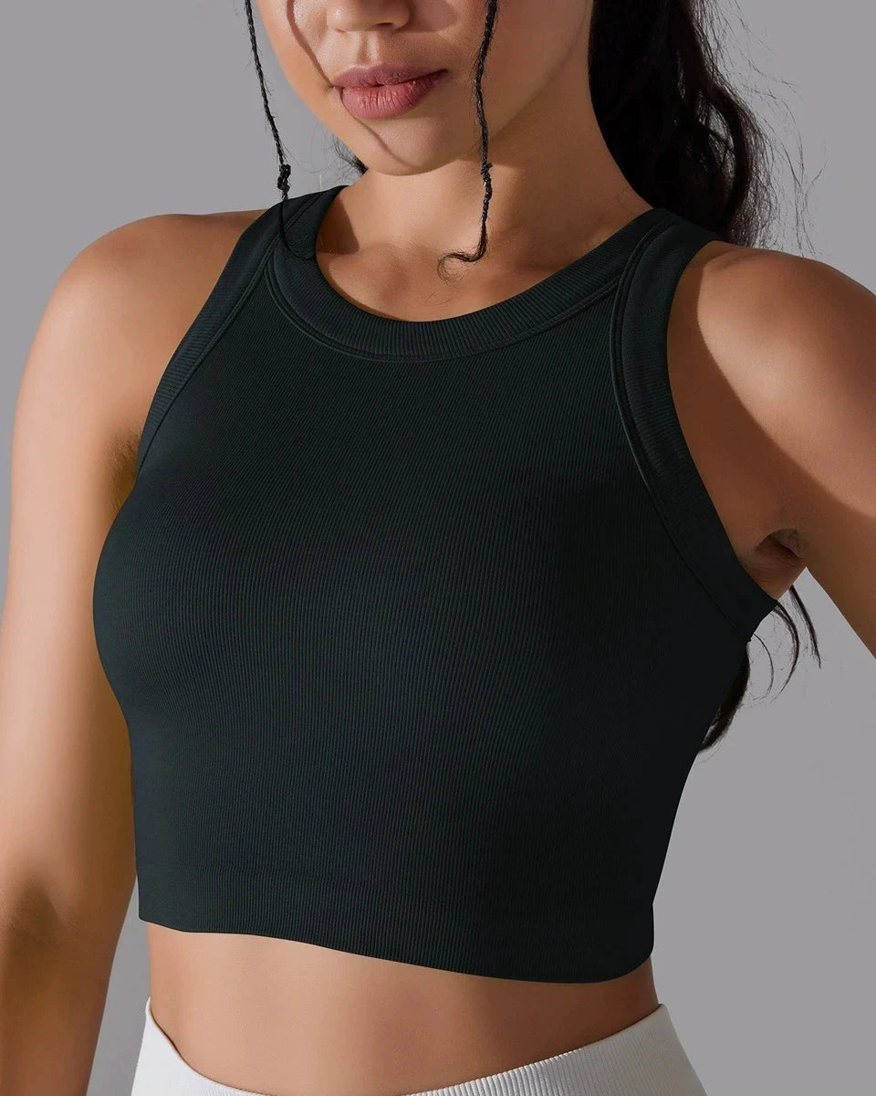 Prążkowany tank top sportowy