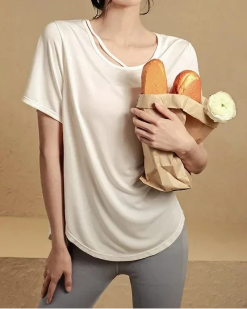 Luźny T-shirt sportowy