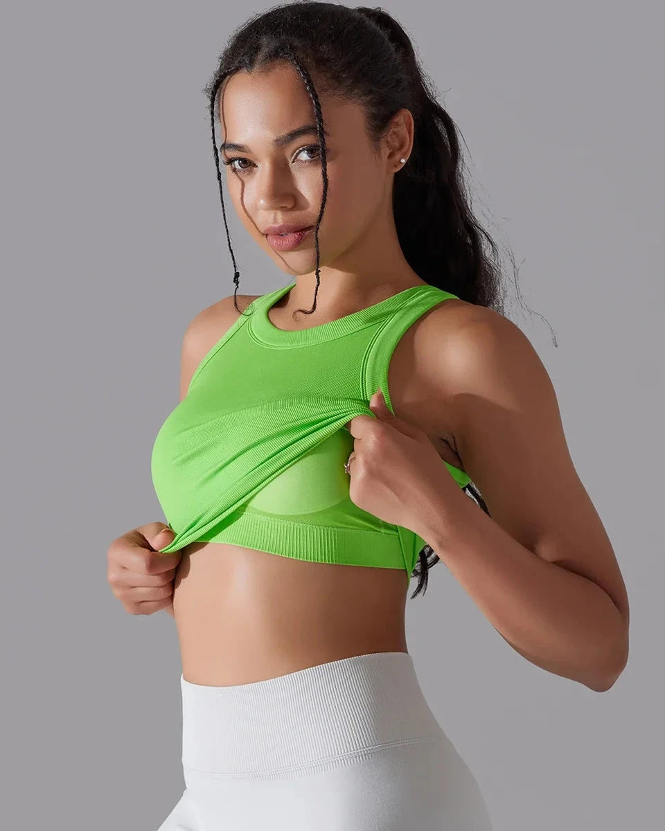 Prążkowany tank top sportowy