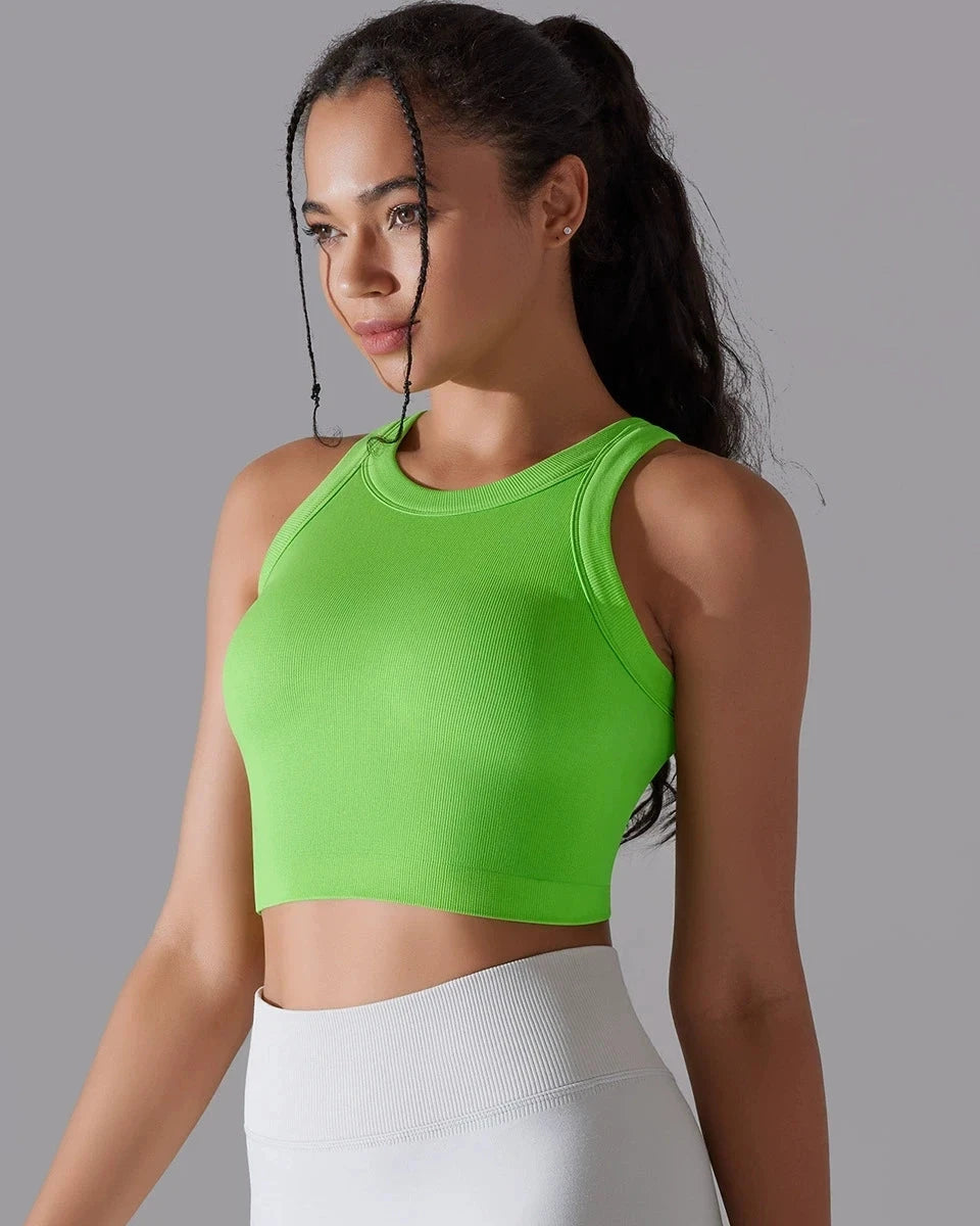 Prążkowany tank top sportowy