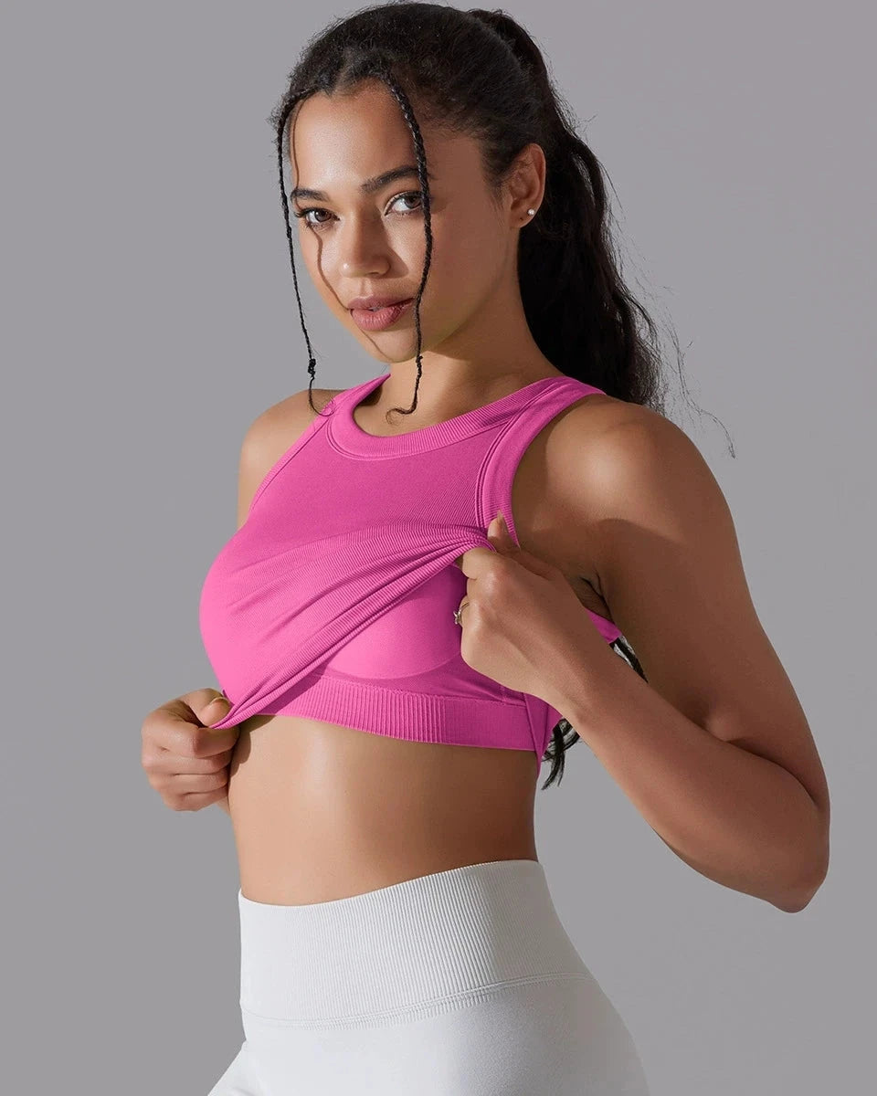 Prążkowany tank top sportowy