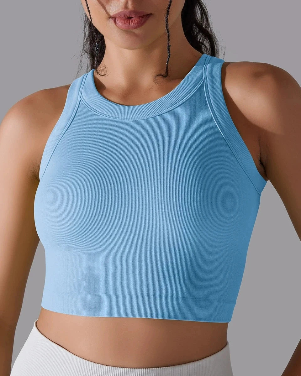 Prążkowany tank top sportowy