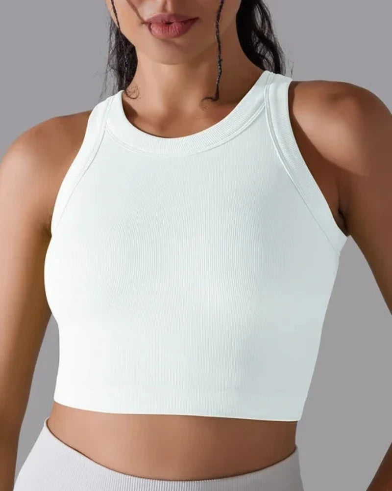 Prążkowany tank top sportowy