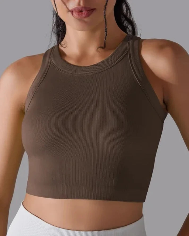 Prążkowany tank top sportowy