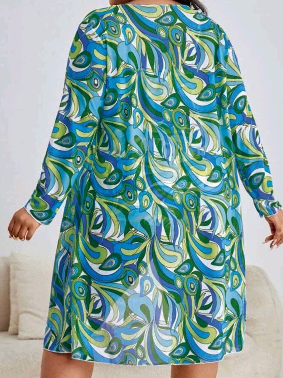 Dwuczęściowy strój kąpielowy plus size z ozdobnym wiązaniem