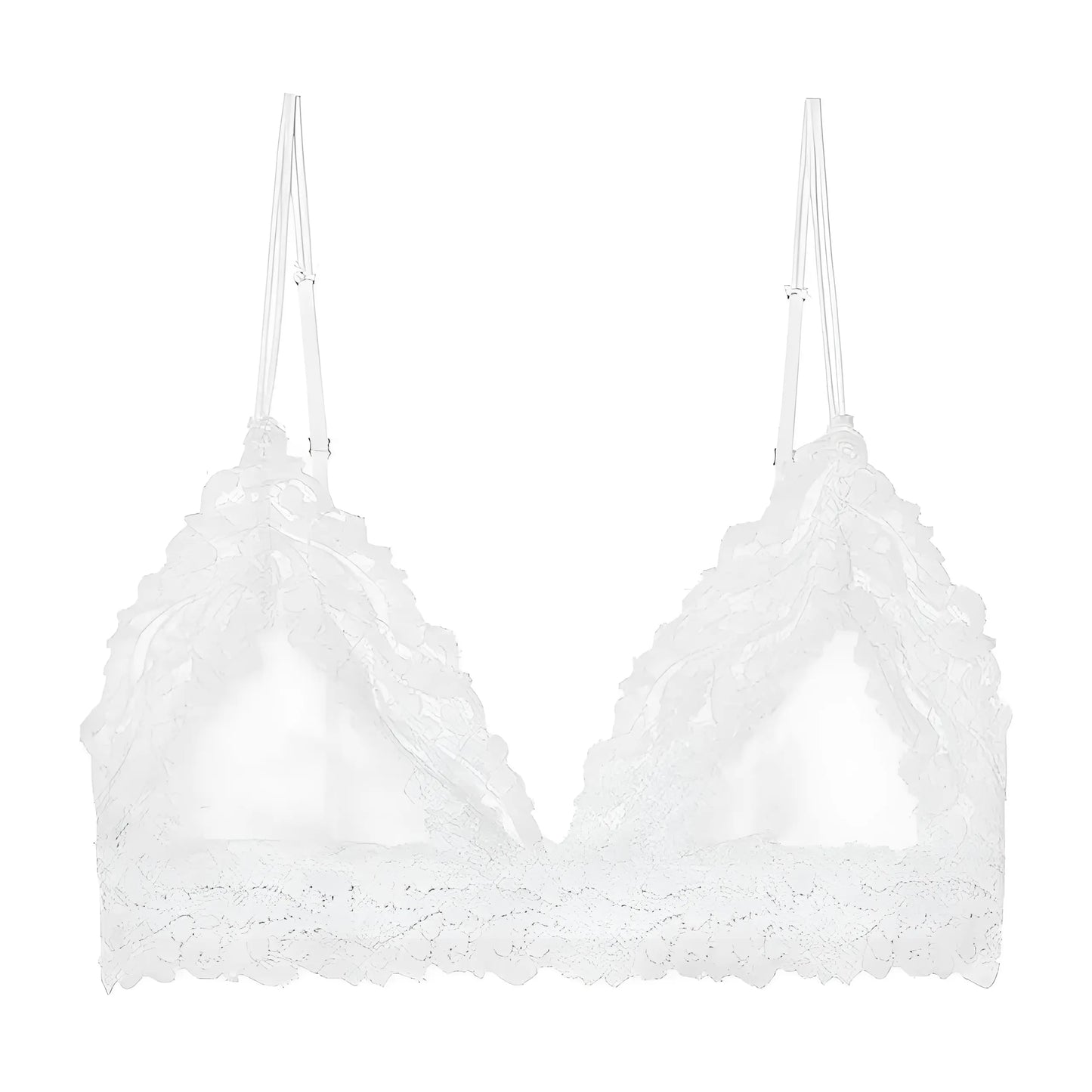 Biały Koronkowy biustonosz bralette