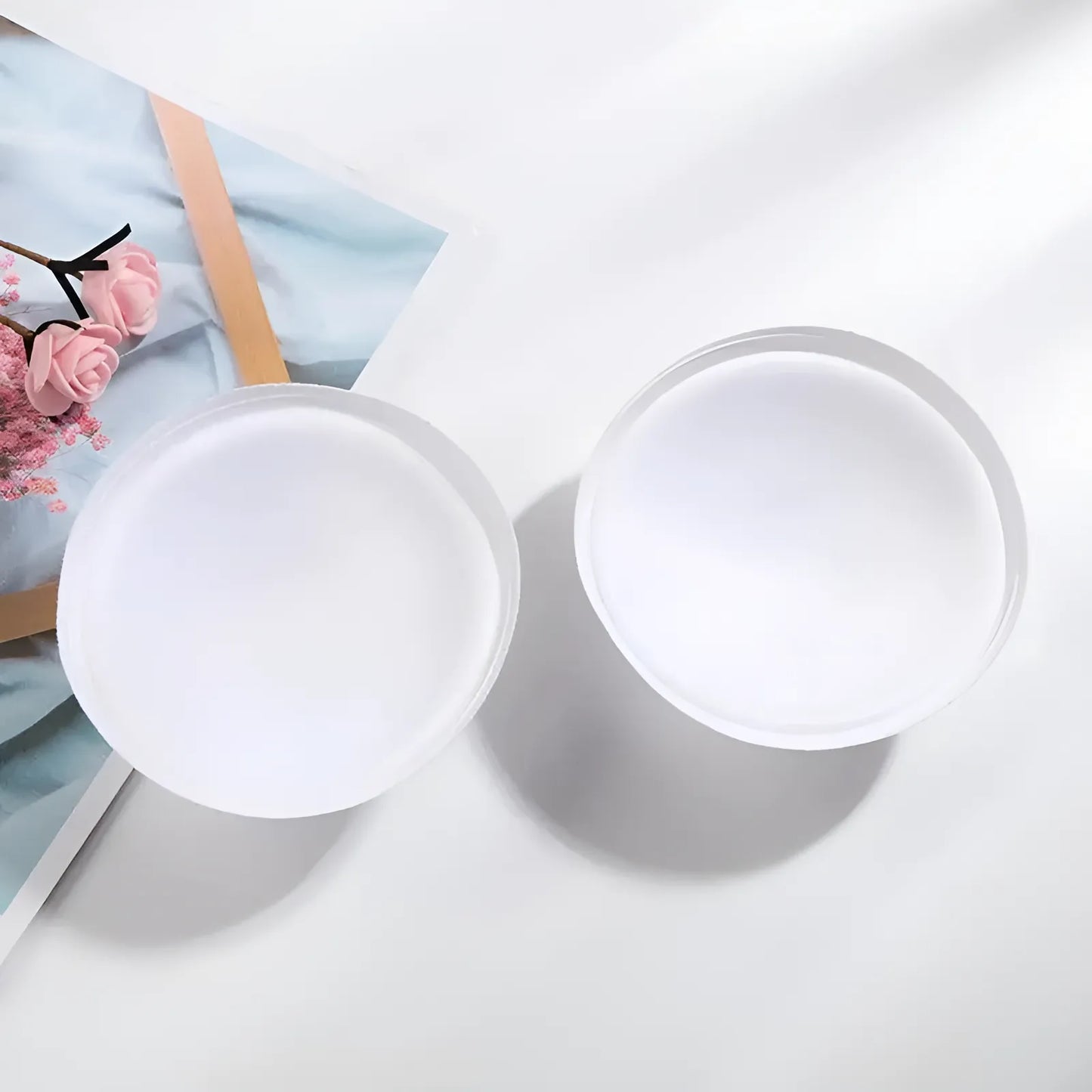 Biały Okrągłe materiałowe wkładki do biustonosza