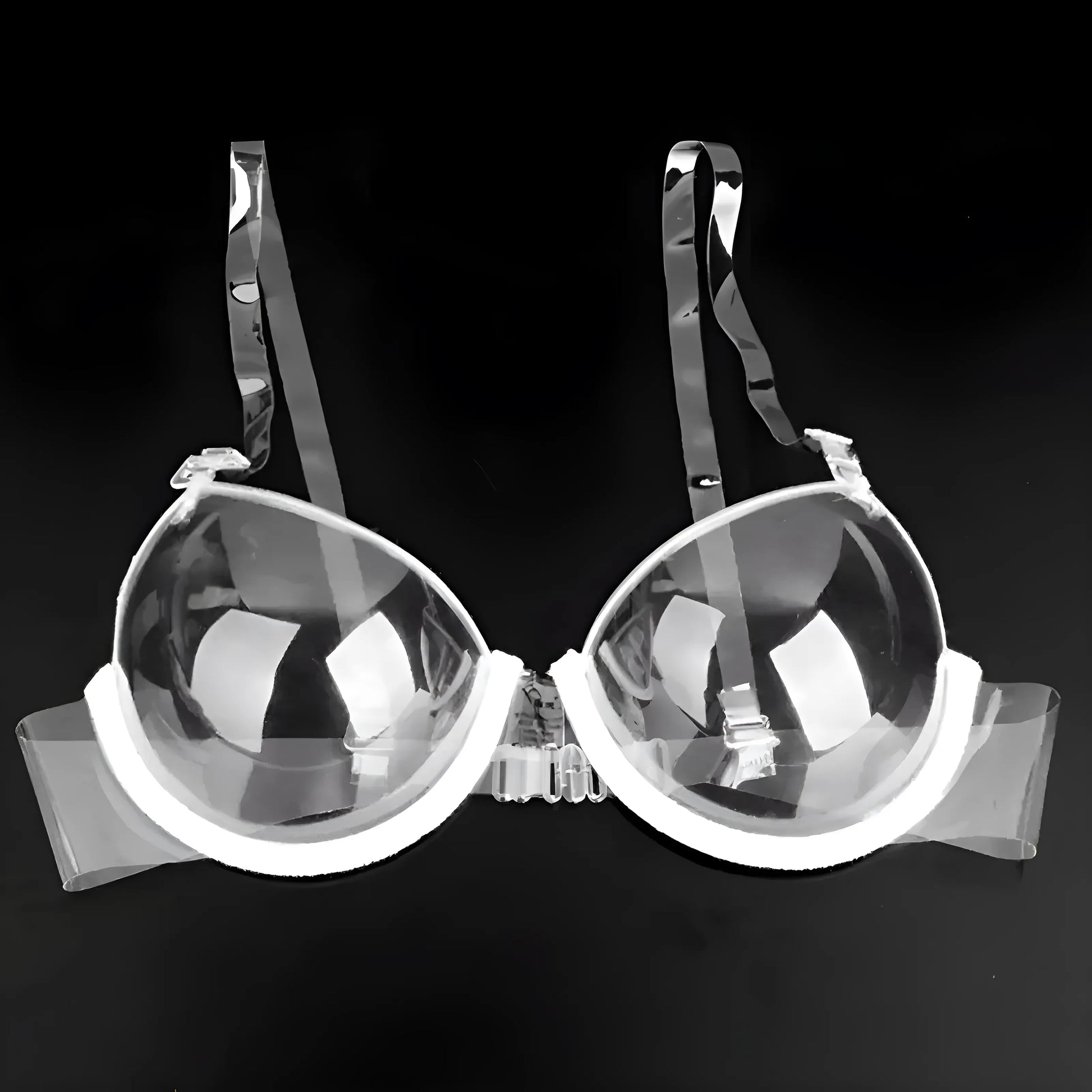 Biały Przezroczysty biustonosz