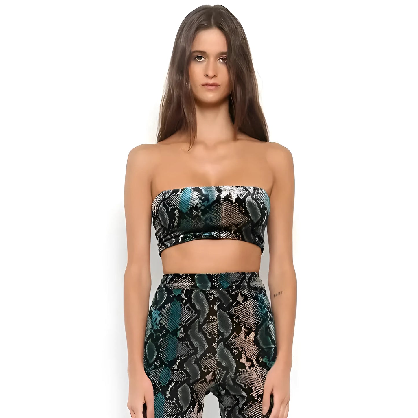 Biustonosz bandeau w stylu węża