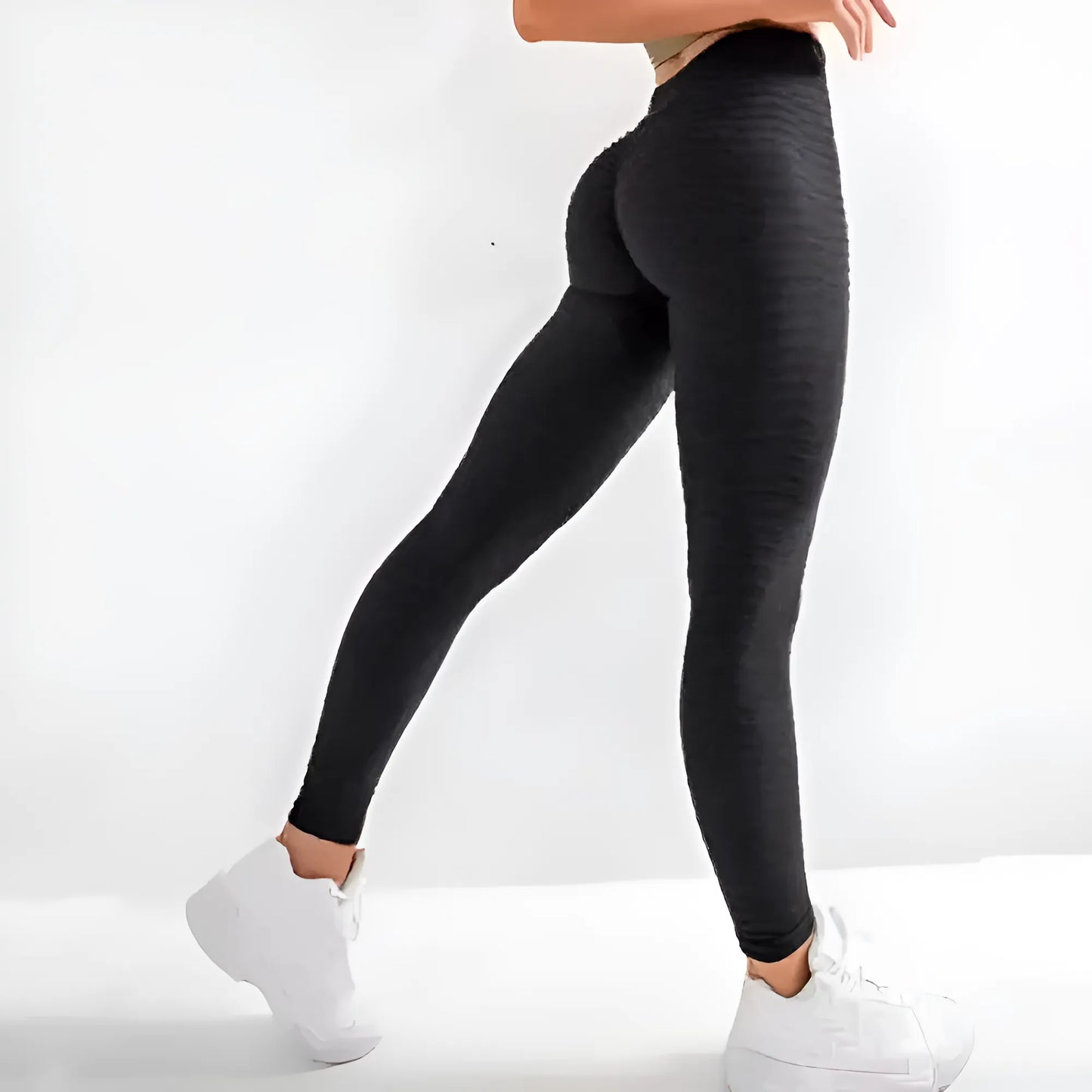 Czarny Legginsy sportowe z efektem push up