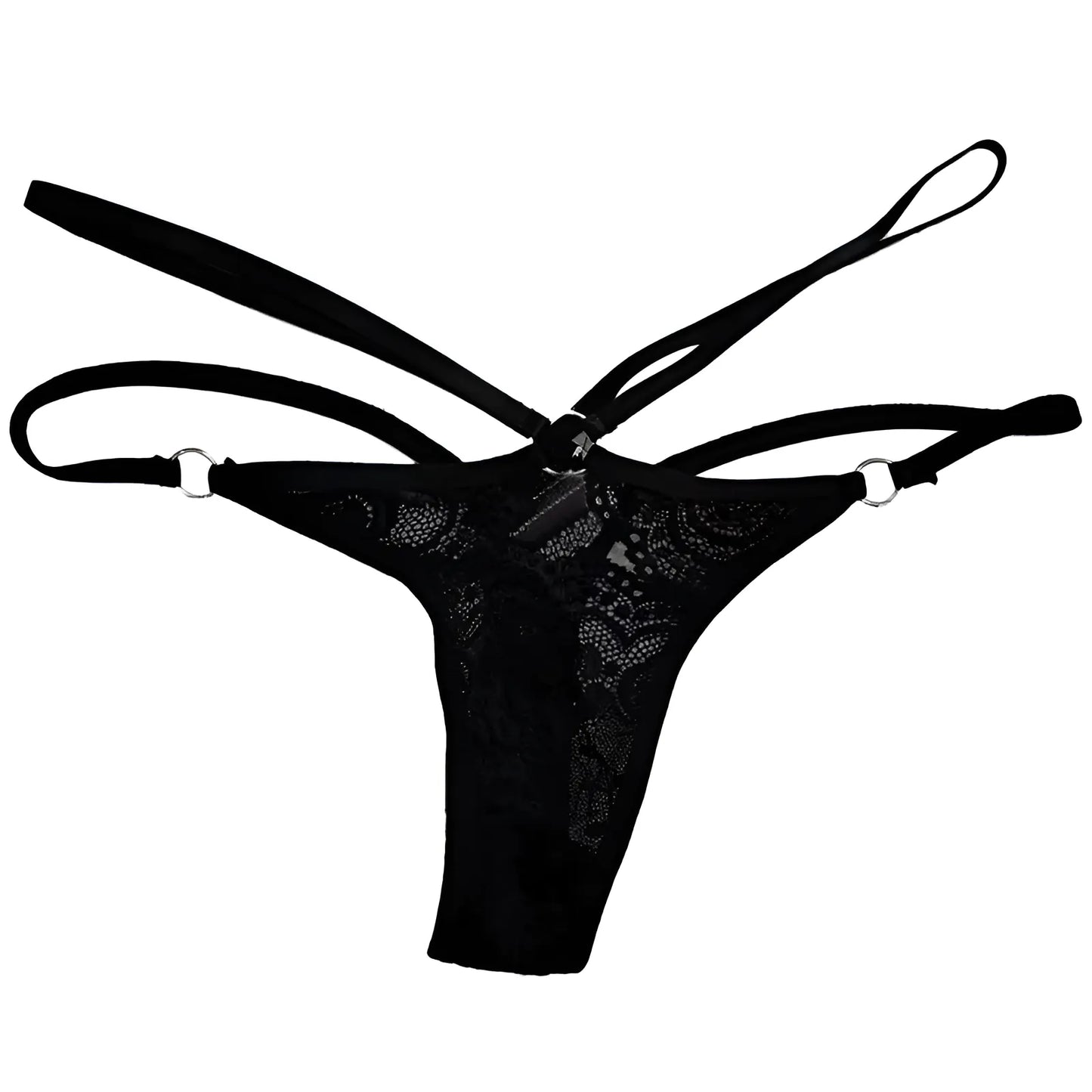 Stringi koronkowe z paskami