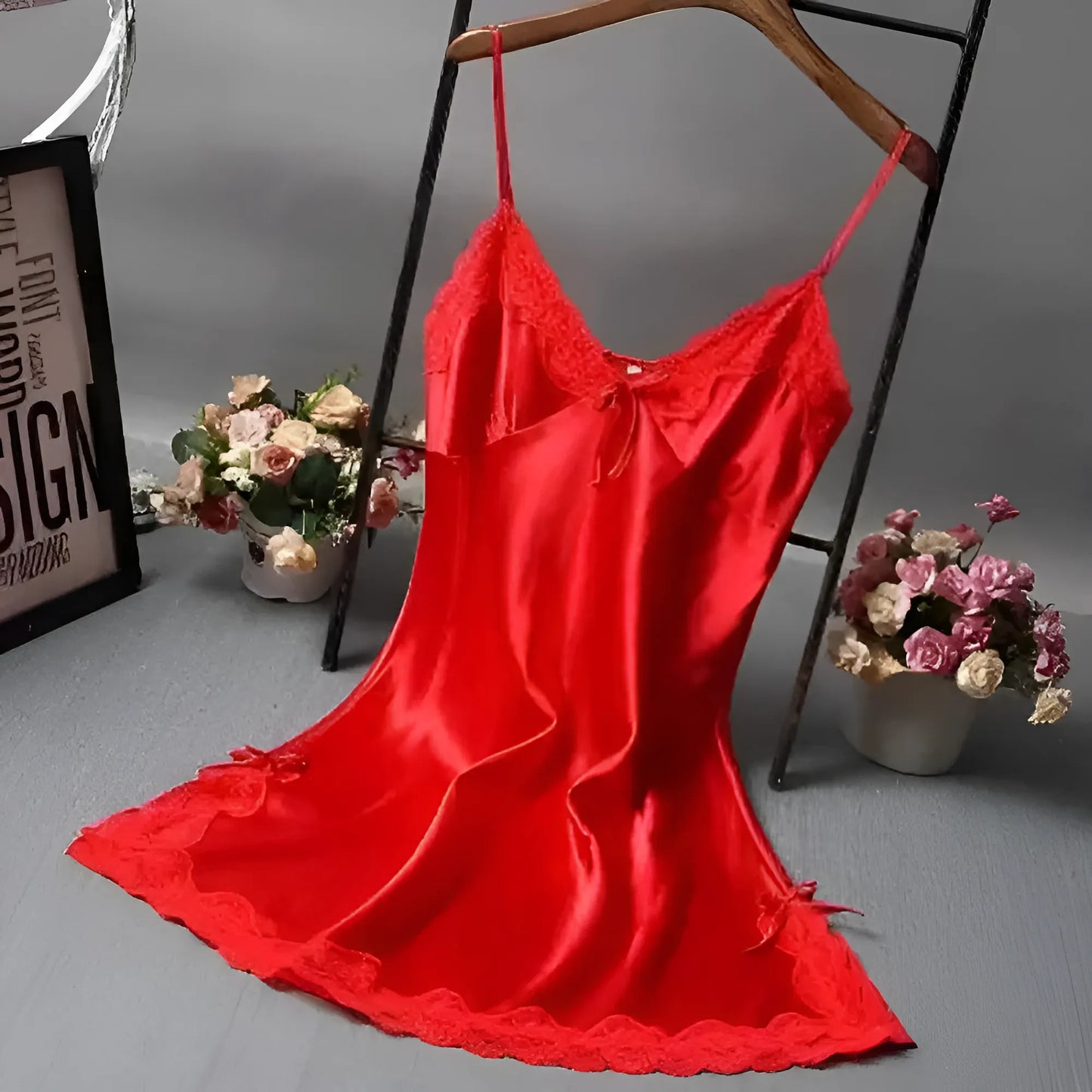 Czerwony Klasyczna koszula nocna