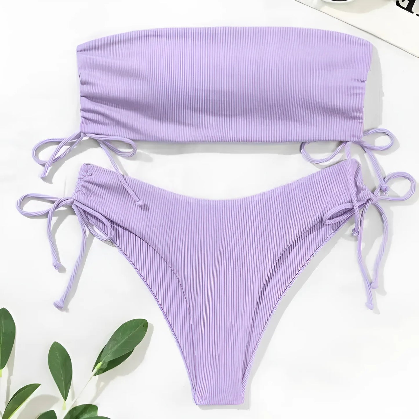 Dwuczęściowy strój kąpielowy bikini bez ramiączek