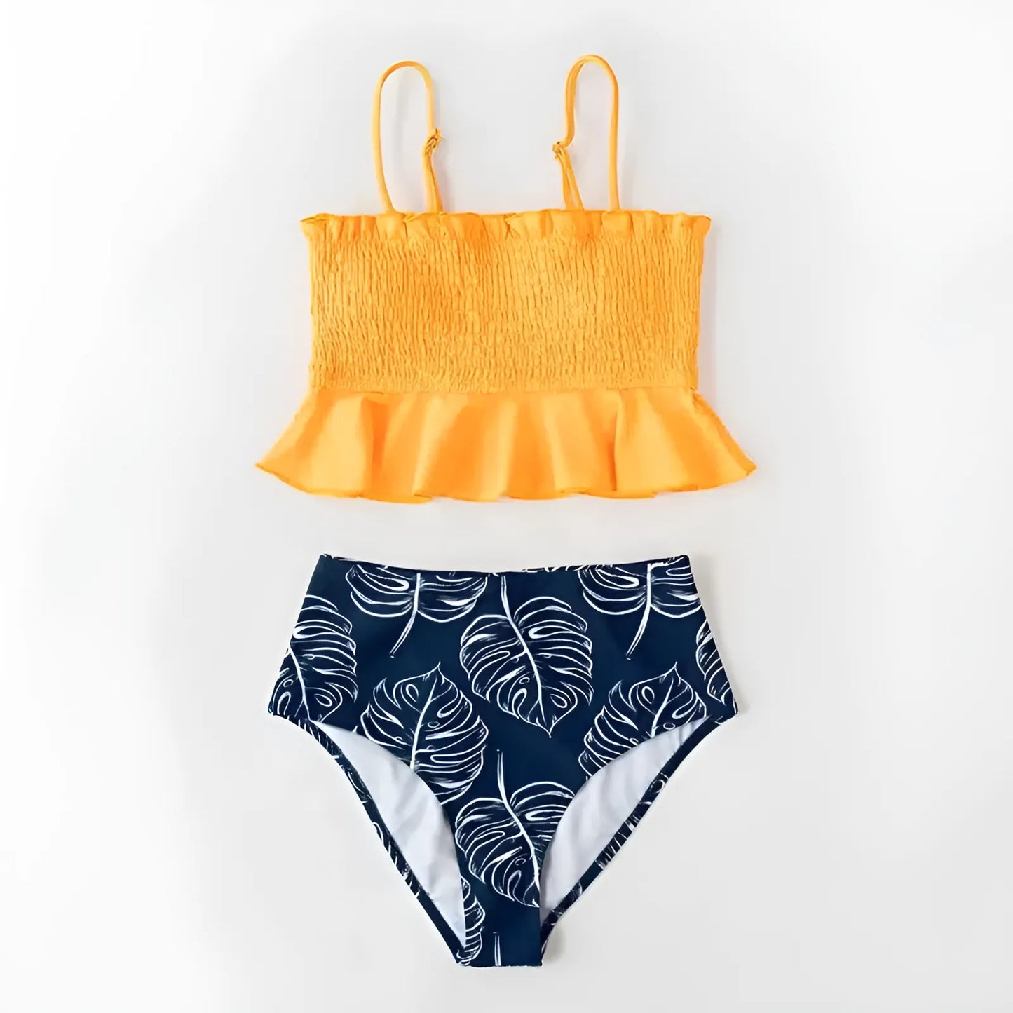 Dwuczęściowy strój kąpielowy bikini z falbanką