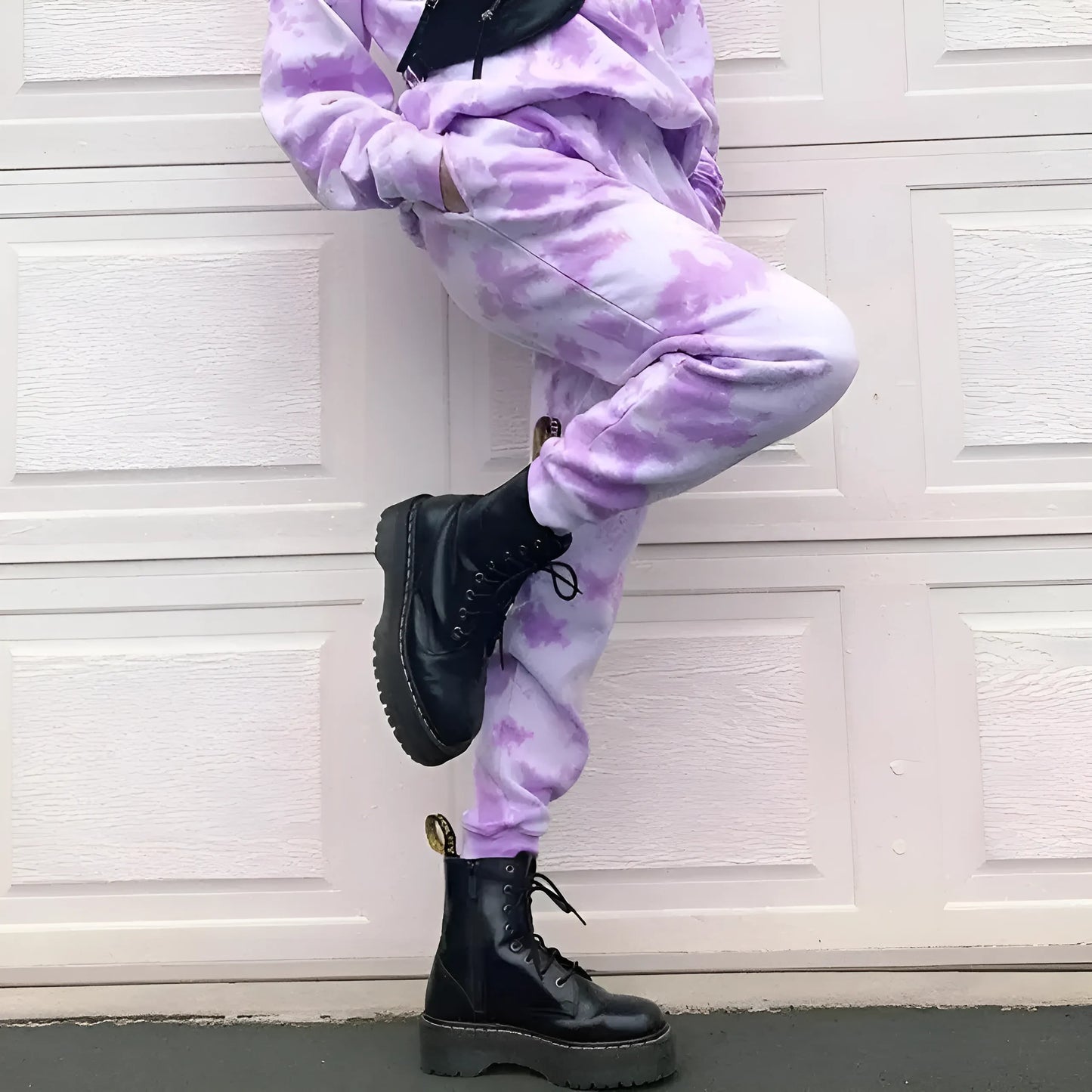 Fioletowy Dresy sportowe Tie Dye