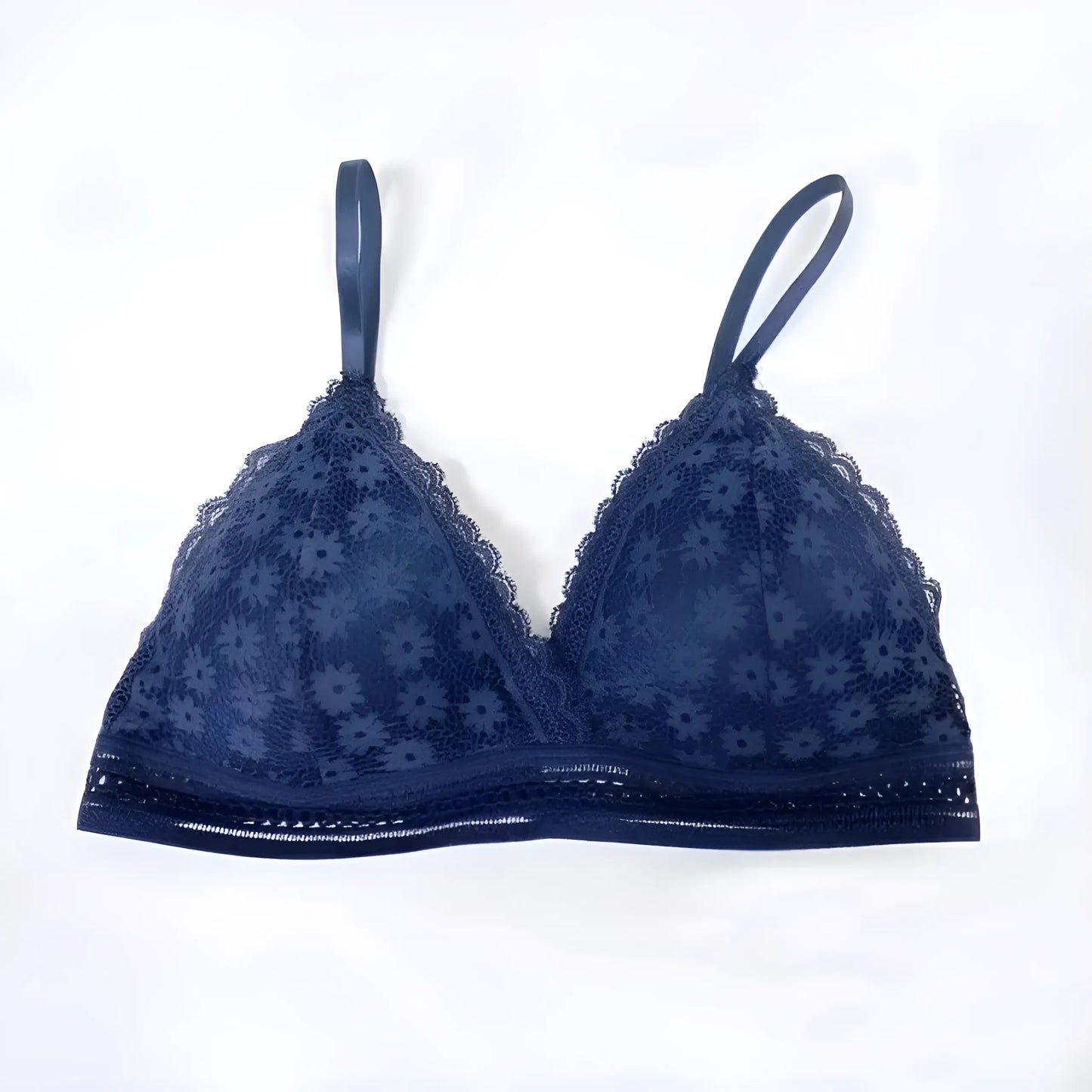 Granatowy Koronkowy biustonosz bralette