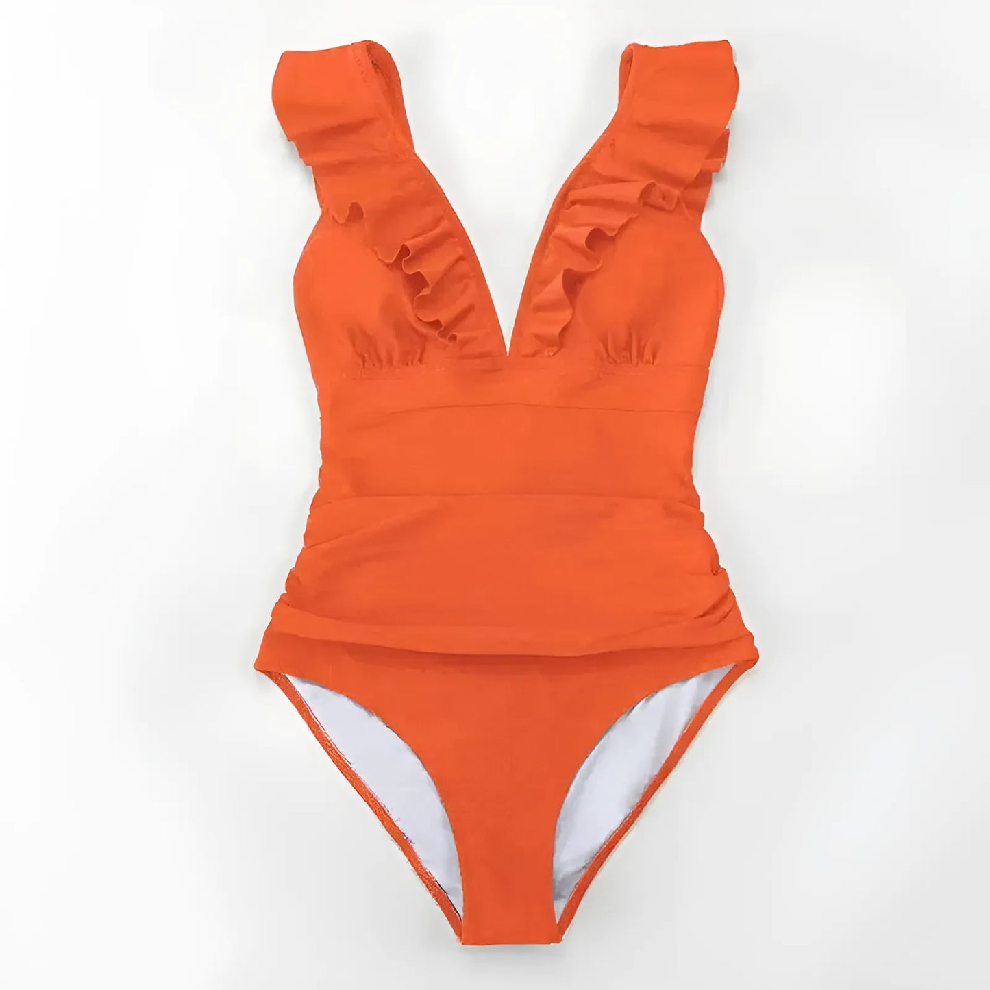 Jednoczęściowy strój kąpielowy monokini z falbankami
