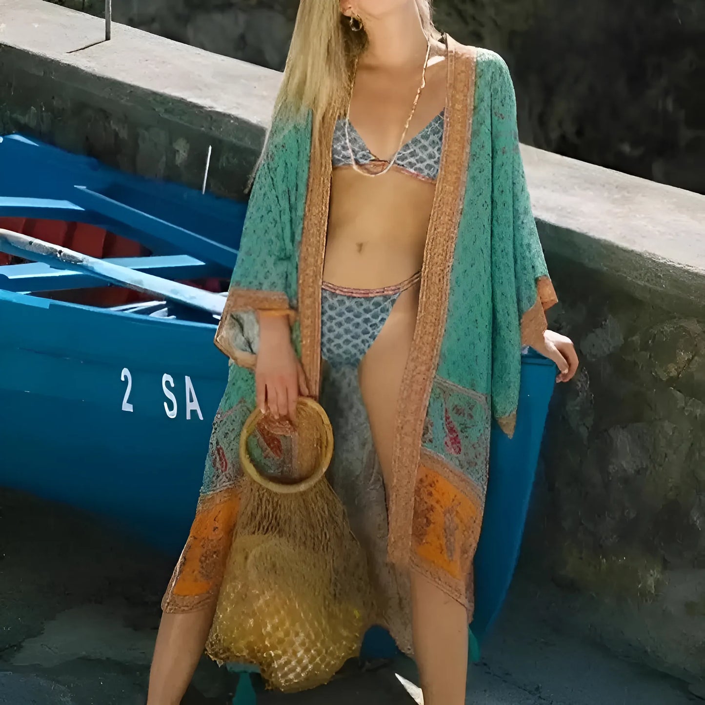 Kimono plażowe w stylu vintage