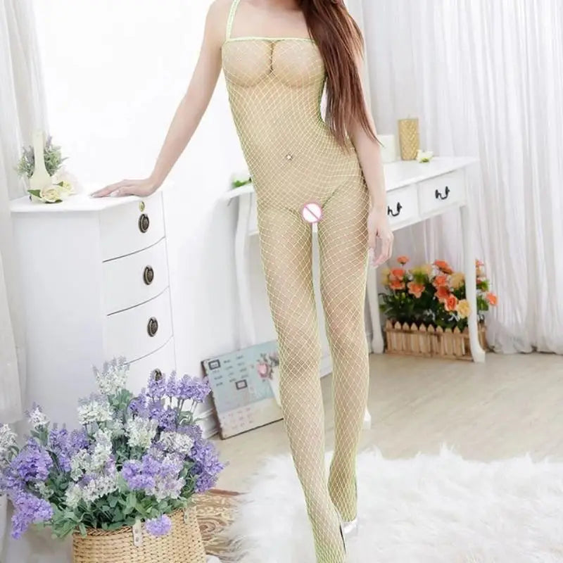 Kolorowe bodystocking kabaretki
