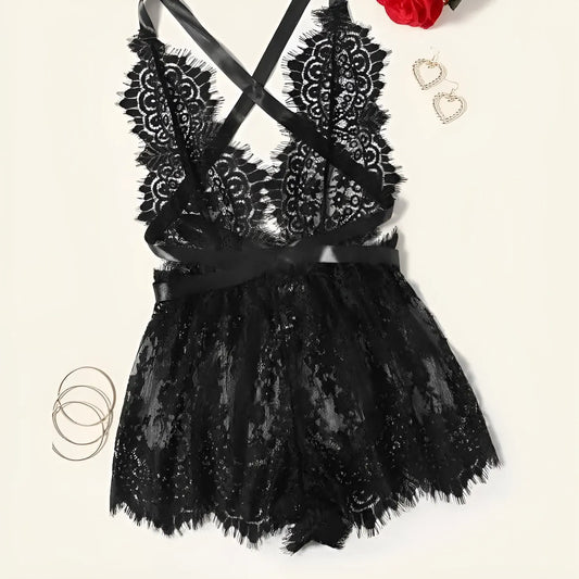 Koronkowa piżama jednoczęściowa