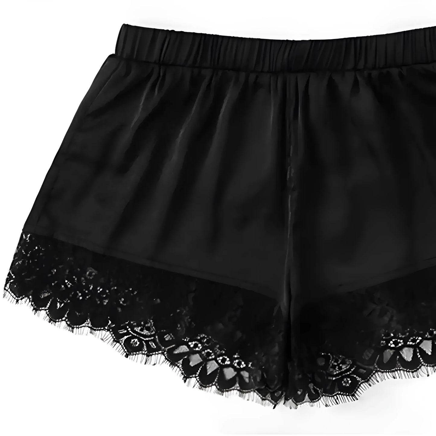 Krótka piżama damska z koronkową górą