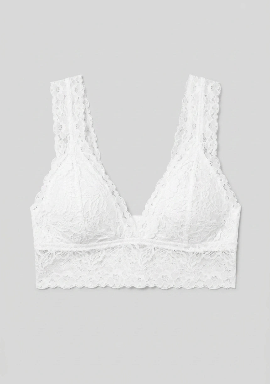 Biustonosz koronkowy bralette w formie topu na szerokich ramiączkach