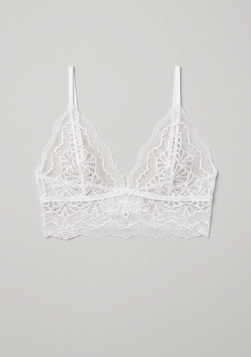 Biustonosz koronkowy bralette na cienkich ramiączkach