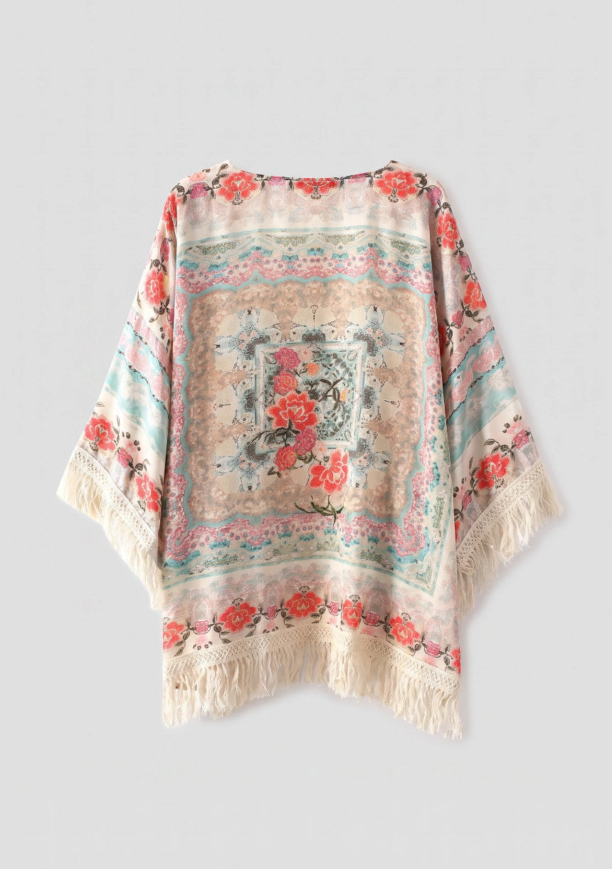 Kimono plażowe z frędzlami