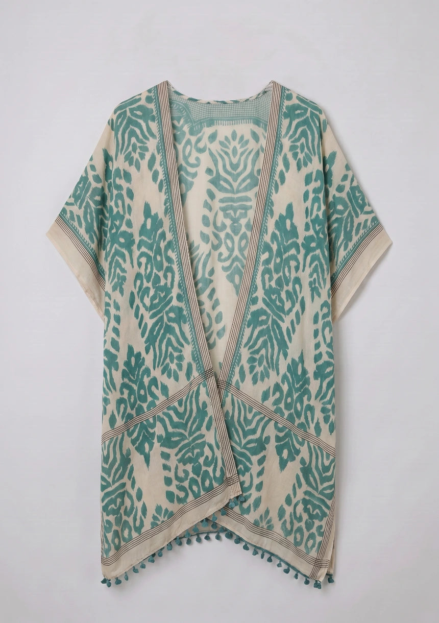 Klasyczne kimono plażowe w ornamenty