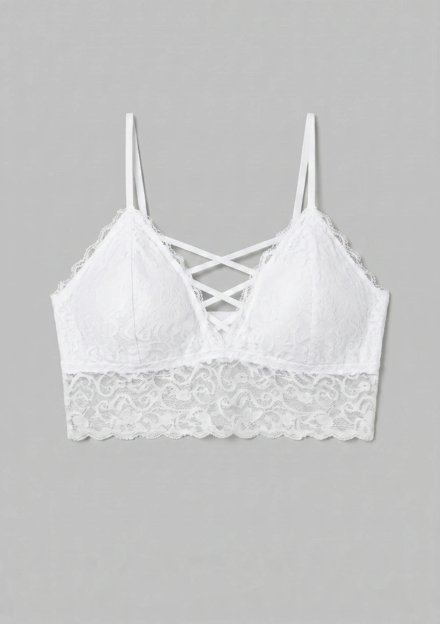 Biustonosz koronkowy bralette z obniżonym dołem