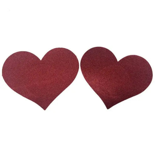 Materiałowe naklejki zakrywające sutki w kształcie serca - Bordowy