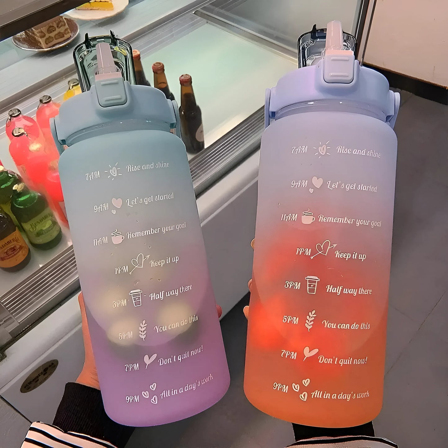 Motywacyjna butelka na wodę z motywem ombre