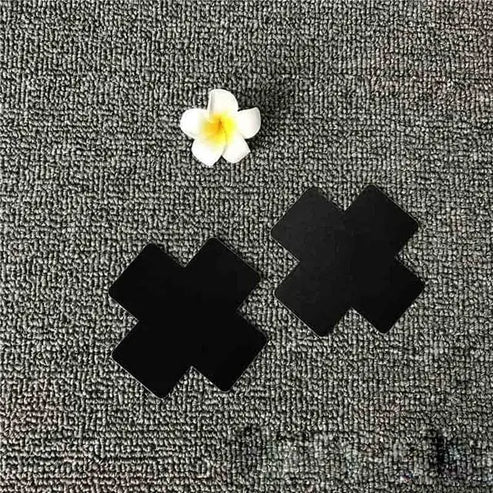 Naklejki zakrywające sutki w kształcie ’x’ - Czarny / Uniwersalny
