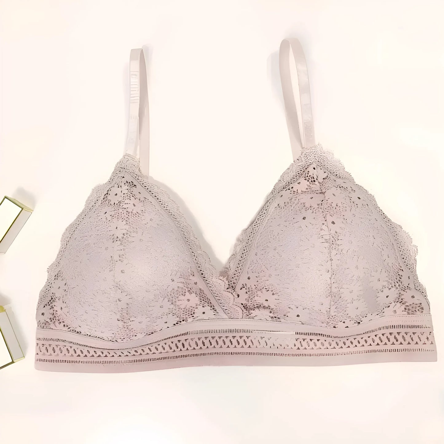 Różowy Koronkowy biustonosz bralette