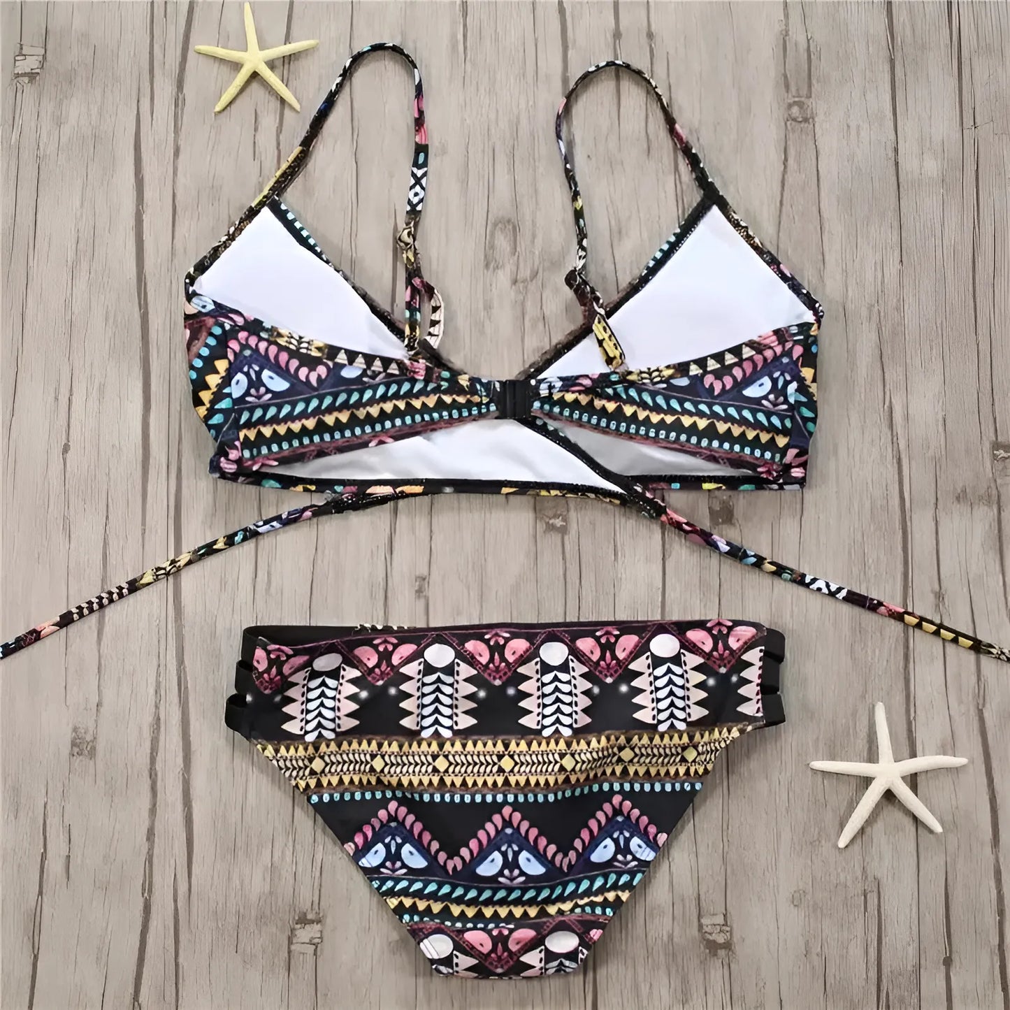Strój kąpielowy dwuczęściowy bikini w azteckie wzory