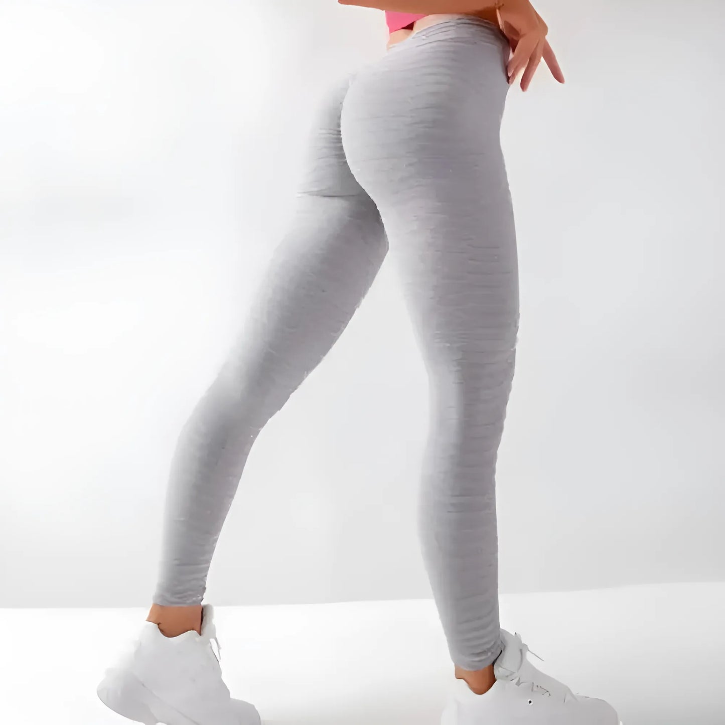 Szary Legginsy sportowe z efektem push up