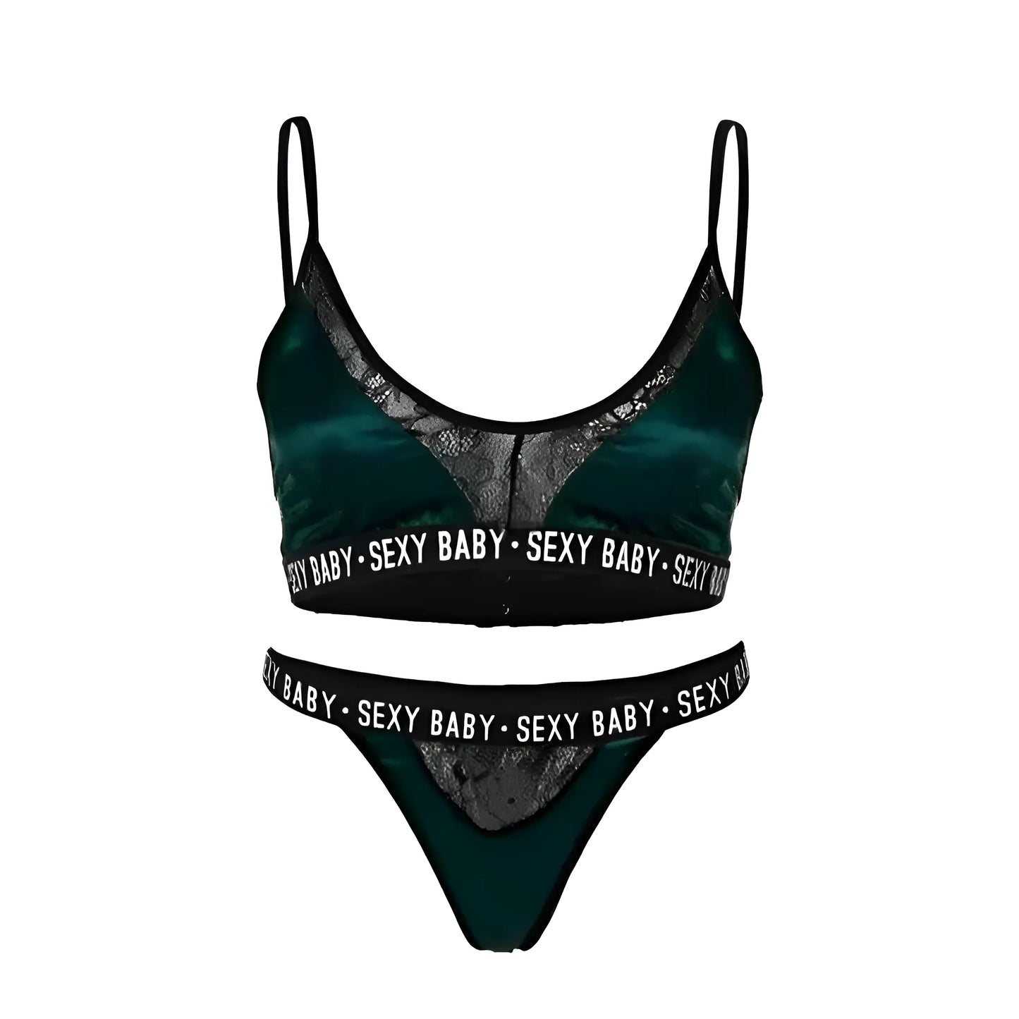 Zielony Komplet bielizny koronkowej SEXY BABY