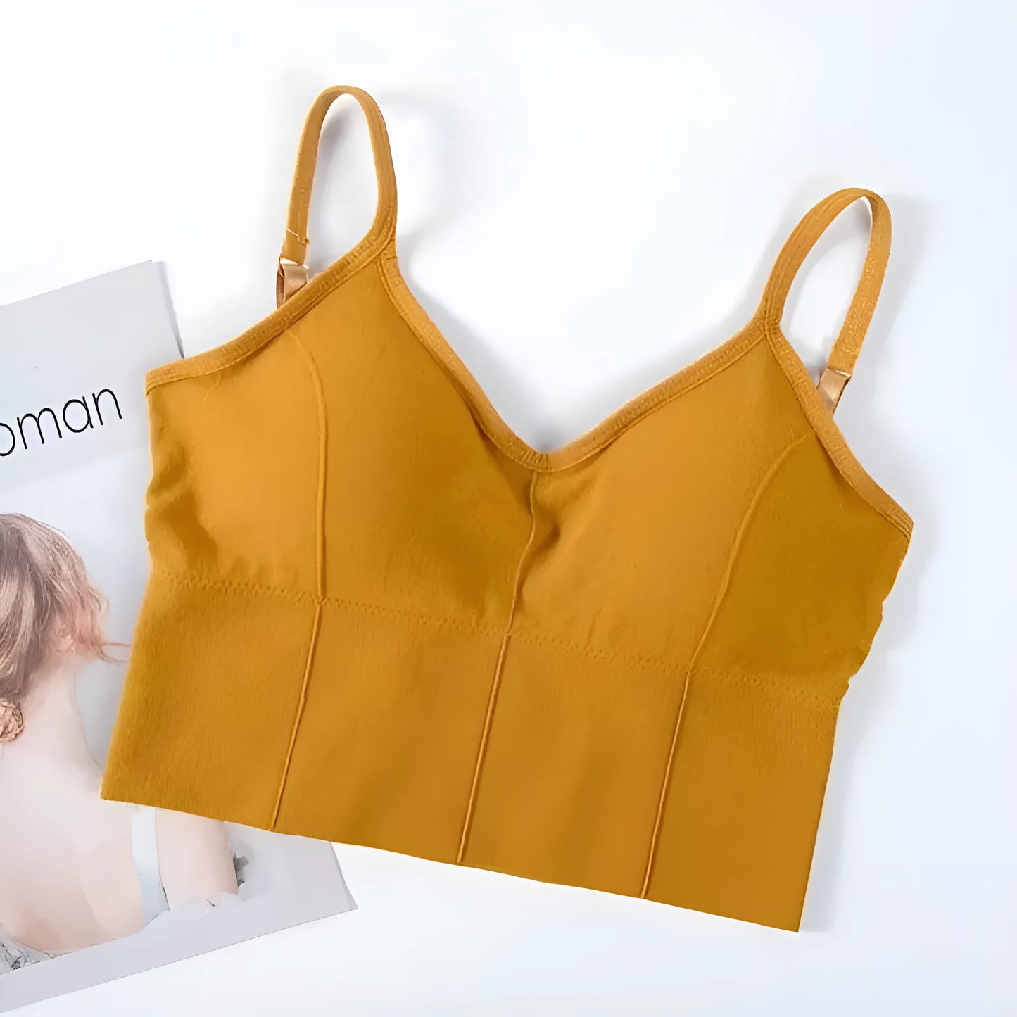 Żółty Biustonosz bralette w formie topu