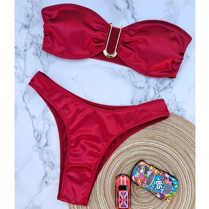 Bikini bez ramiączek z regulowanymi gąbeczkami