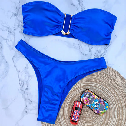 Bikini bez ramiączek z regulowanymi gąbeczkami