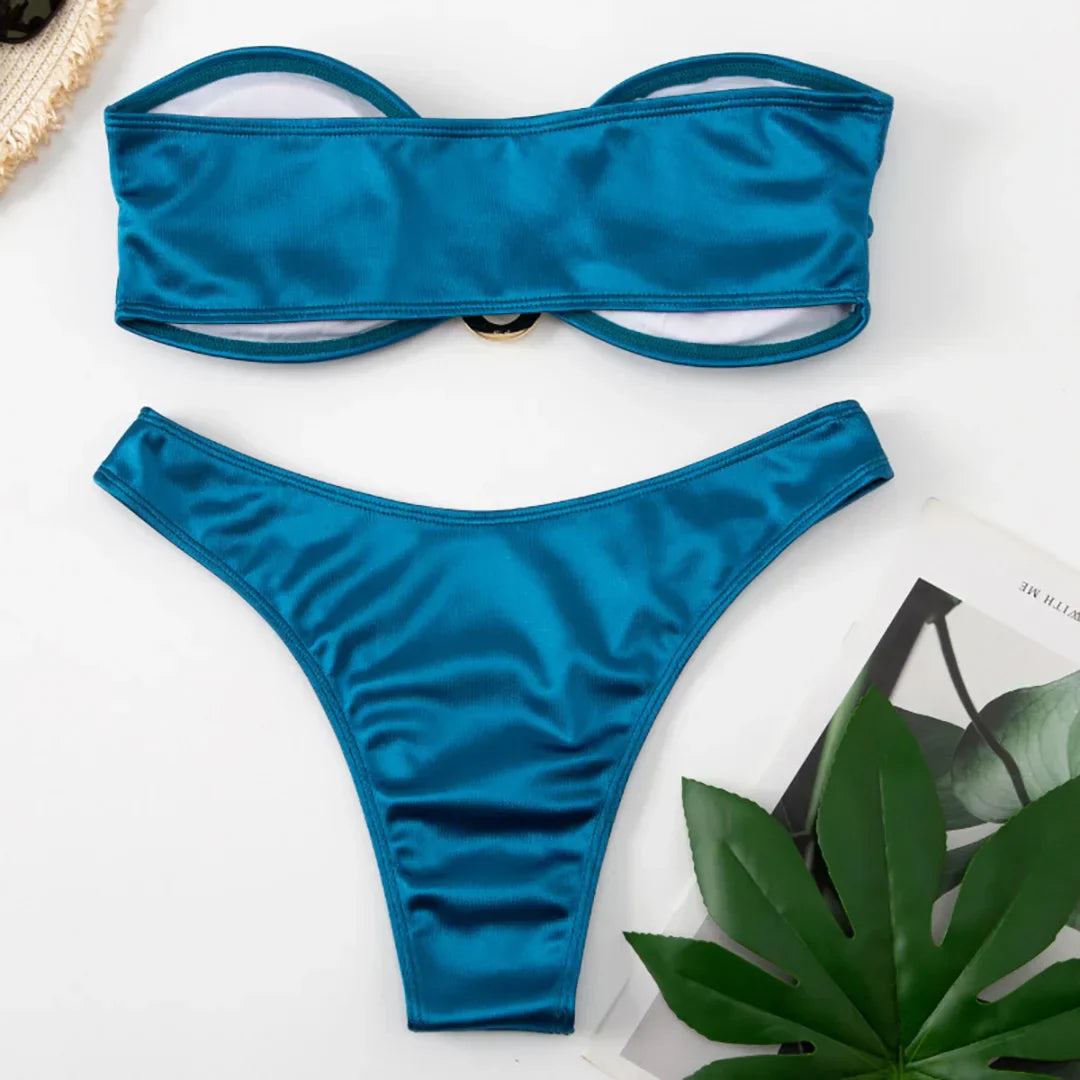 Bikini bez ramiączek z regulowanymi gąbeczkami