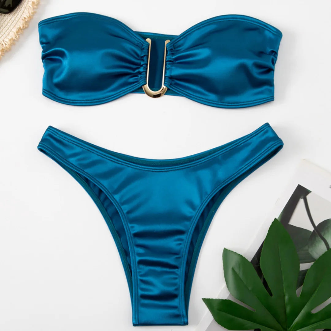 Bikini bez ramiączek z regulowanymi gąbeczkami